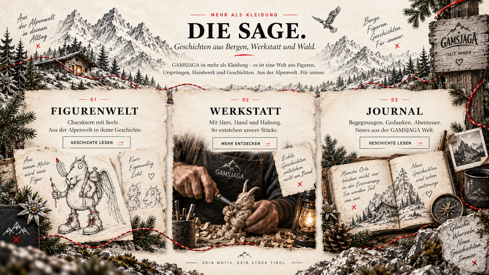 DIE SAGE – GAMSJAGA Figurenwelt, Werkstatt und Journal